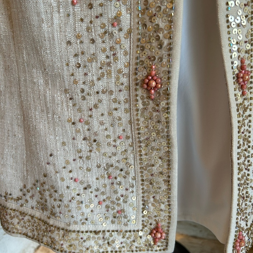 Ann Taylor Cream Blazer with Embellished Detailing Career Wear - Picture 6 of 9